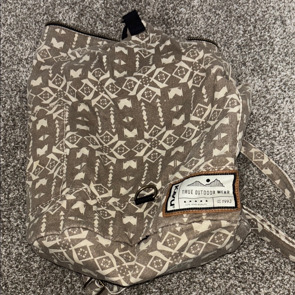 Patterned Backpack - Brown